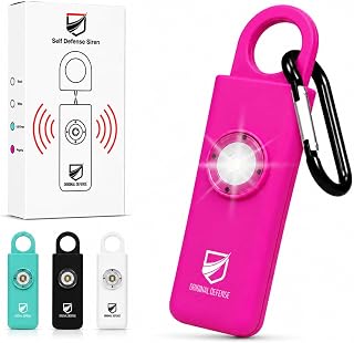 Original Defense® Siren Self-Defense Alarm - 125 dB Keychain Alarm with LED Strobe Light for Women, Children, and Elderly - Police Recommended - (Magenta, 1 Count)