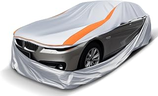 FJWDSC Full Enclosed Car Covers Universal Fit for Impala/El Camino/Caprice/Bel Air/Biscayne,Dodge Charger Daytona,7 Series,Benz S,Audi A8/S8,Lexus LS,CT6,Continental,Sedan/Coupe Length 204''-216''