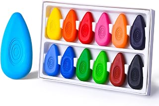 Four Candies Crayons for Kids 12 Colors, Non Toxic Washable Crayons