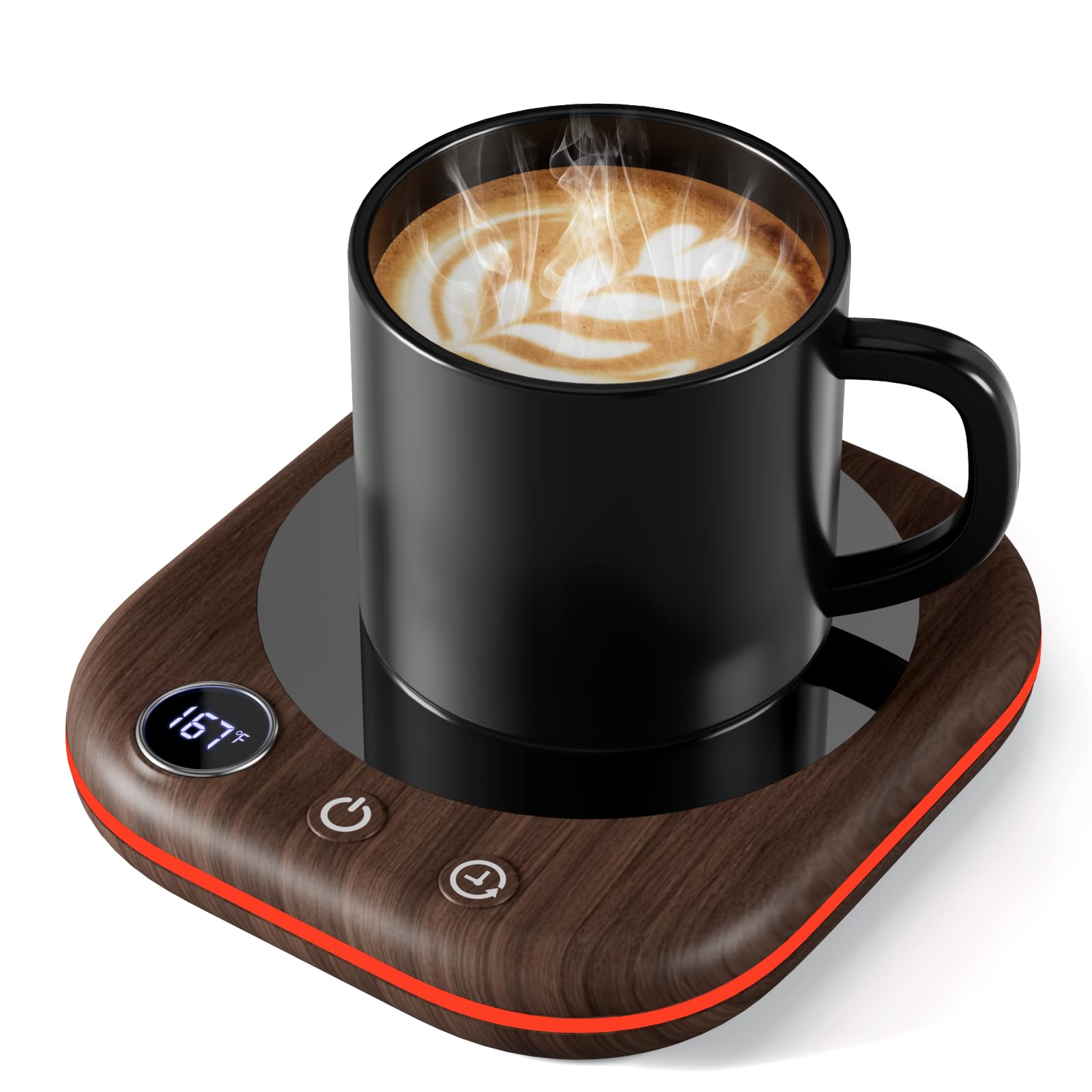 Mug Warmer Upgraded,Coffee Mug Warmer for Desk LEDs Light 3 Temp Settings (113-1