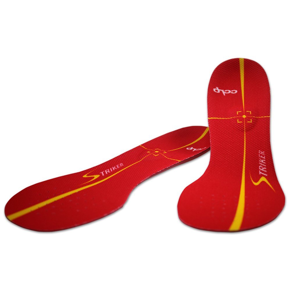 BMZ CalPower Smart Striker Red Soccer Rugby Insoles [Striker Ultra Thin Entry Mo