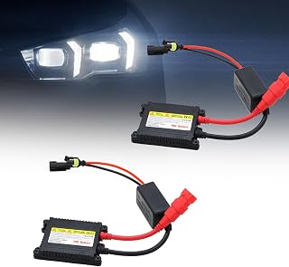 CHRYMUM 2PCS Xenon HID Ballast 35W DC 12V, Ultrathin Xenon HID Ballast Control Unit with Igniter Module, DC Headlight Stabilizer Control Module Replacement, Universal Car Accessories