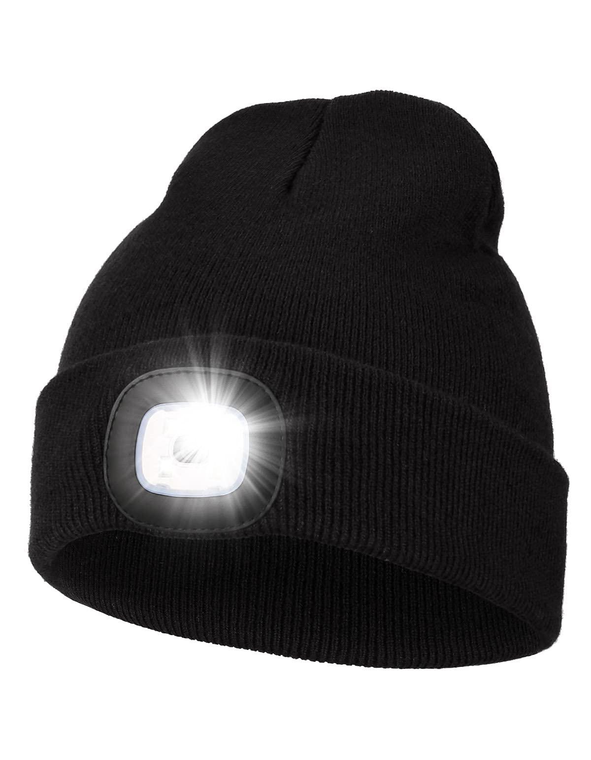 MELASA Unisex Hat with Light Gifts for Men Dad Warm Rechargeable Toque | Hands-F