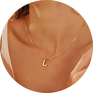 Custom Initial Pendant Necklace A-Z Stainless Steel Minimalist Jewelry for Women Personalized Alphabet Pendant
