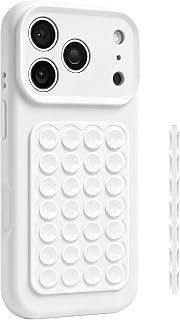 DreamsLink.LC Silicone Double-Sided Suction Phone Mount - White Small | Removable Sticky Phone Grip Hands-Free for Selfies & Videos, Trending TikTok items Gift for Content Creators