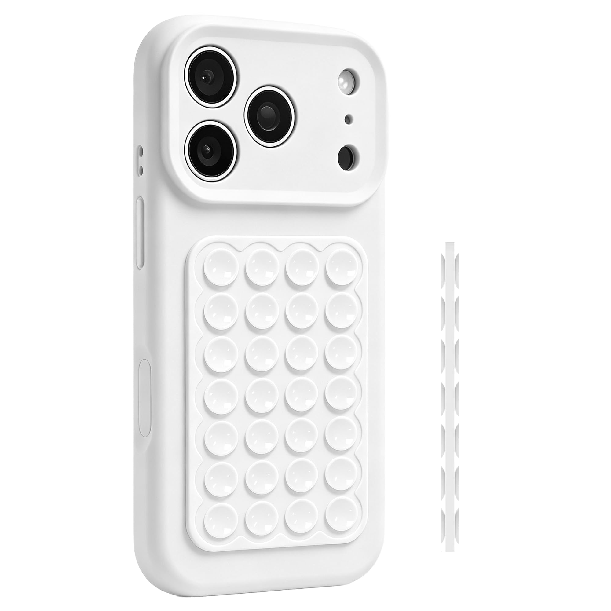 DreamsLink.LC Silicone Double-Sided Suction Phone Mount - White Small | Removabl