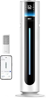 DREO 11L Smart Humidifier Large Room 700 ft², 100H Runtime, 21dB Quiet 747S | Top Fill, 1500+RGB Light, APP & Remote Control, Clean Tank Technology, 12H Timer, Cool Mist Humidifiers for Bedroom, White