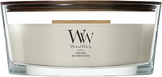WoodWick Ellipse Scented Candle | Fireside | with Crackling Wick | Burn Time: Up to 50 Hours