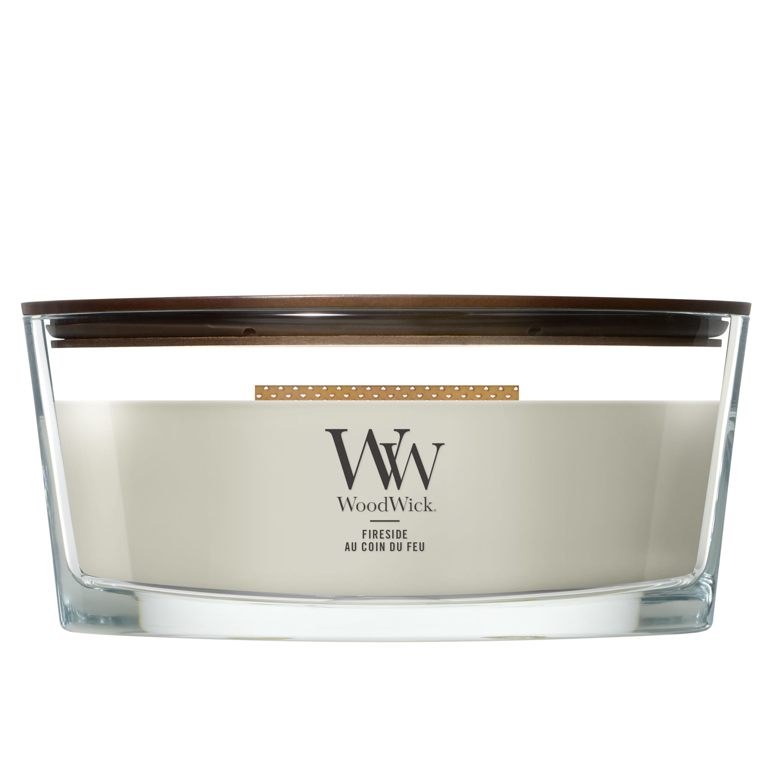 WoodWick Ellipse Scented Candle | Fireside | with Crackling Wick | Burn Time: Up