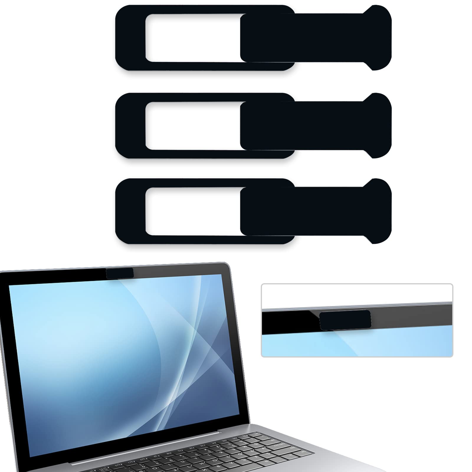 Webcam Cover, 3 Pieces, Laptop Camera Cover, Privacy Shielding Capacity is Twice