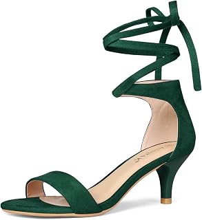 Allegra K Womens Kitten Heel Lace Up Sandals