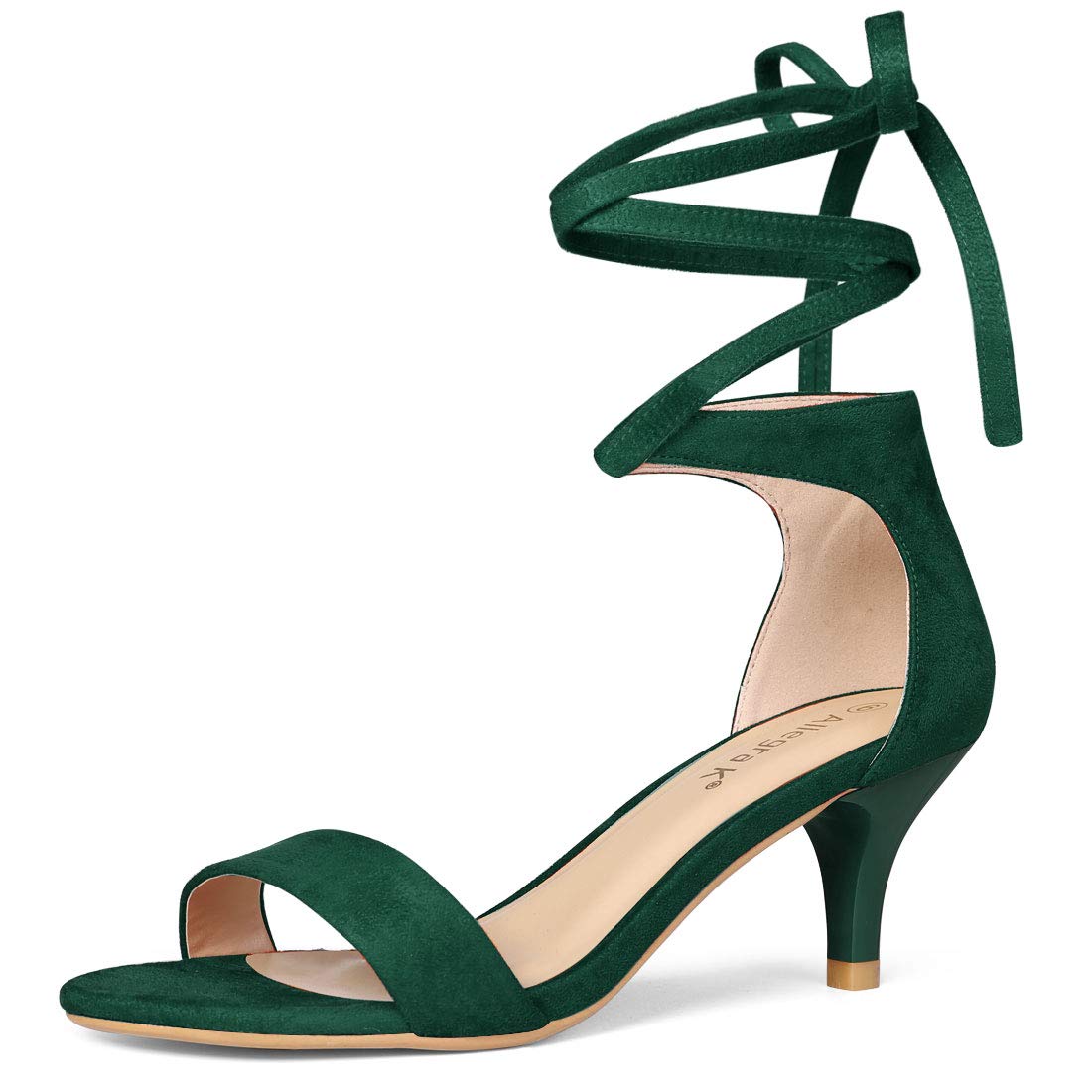 Allegra K Womens Kitten Heel Lace Up Sandals