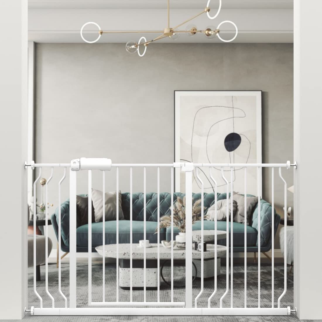 WAOWAO Baby Gate 48.03-52.76inch Extra Wide Pressure Mounted 49 50 51 52 Inches 