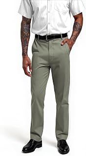 COOFANDY Men's Chino Trousers Casual Plain Leisure Cotton Flat Front