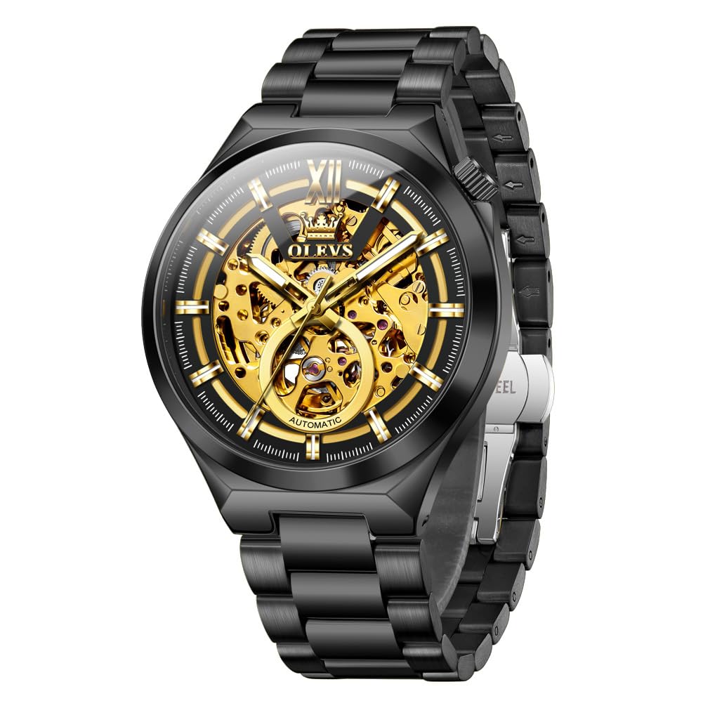 OLEVS Watch Men Luxury Fashion Large Face Mens Watches with Date Stainless Steel
