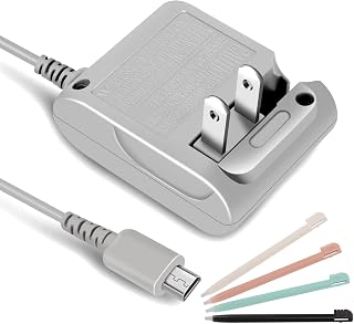 DS Lite Charger Kit with 4 Stylus Pen | Compatible with Nintendo DS Lite, 100-240V Wall Plug Adapter