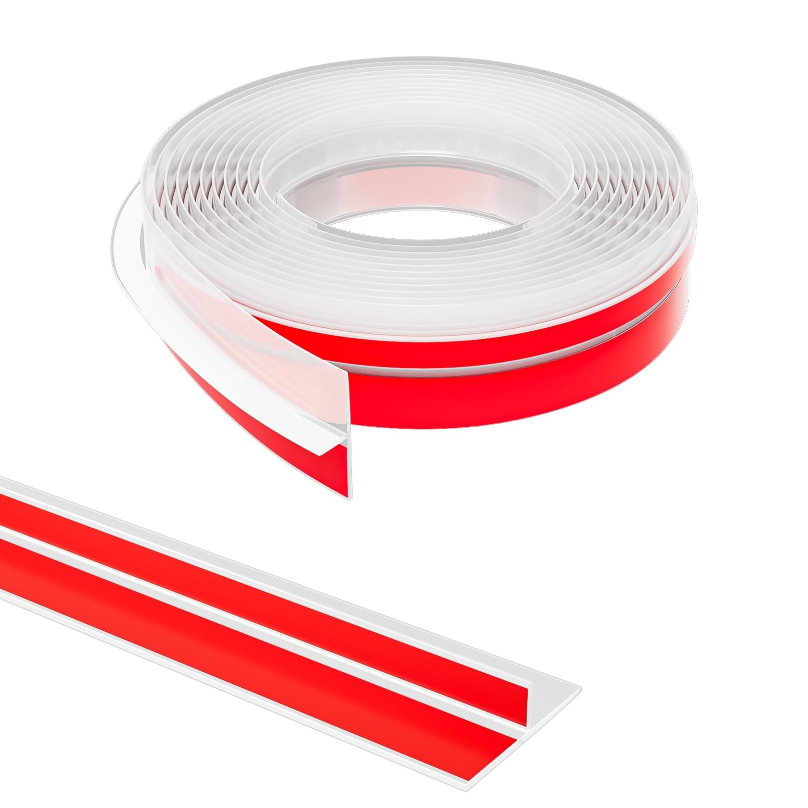 Elvone T-Shaped Weather Stripping Door Seal, Clear Silicone, 1.97" x 20 ft | Fle