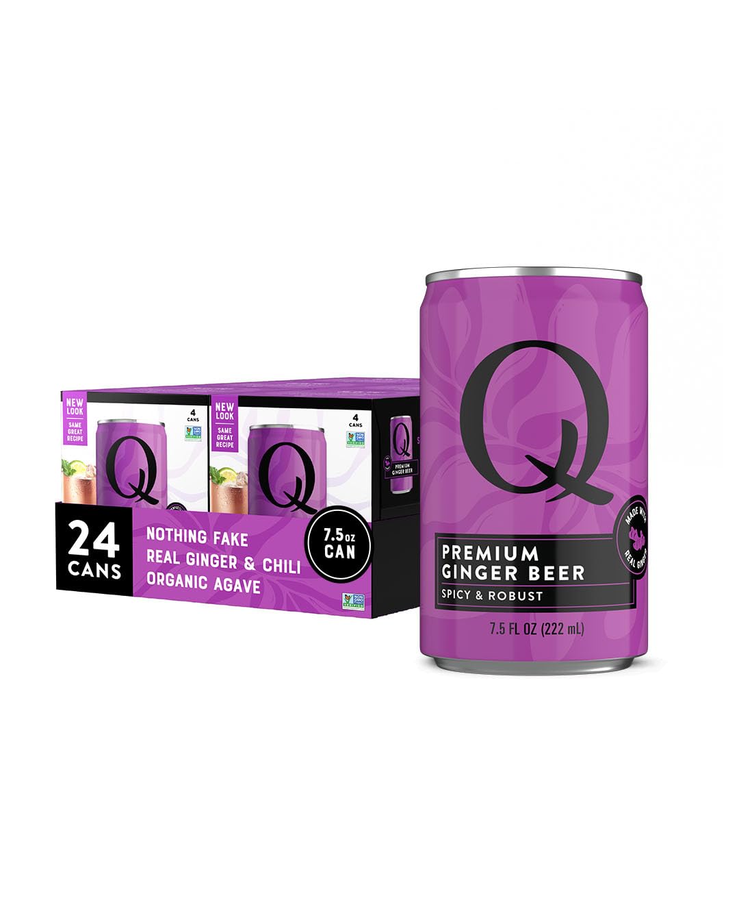 Q GINGER BEER with Real Ginger & Organic Agave - Ideal for Cocktails & Mocktails
