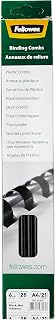 Fellowes Plastic Binding Combs, Black, 6 mm