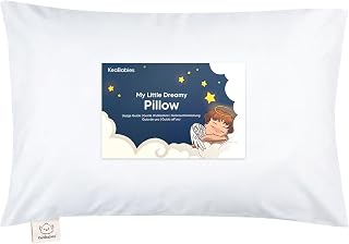 Toddler Pillow with Pillowcase, 13x18 My Little Dreamy Pillow (Soft White) | Kids Travel Bed Pillow for Sleep, Organic Cotton Small Pillowcase, Soft, Breathable, Machine Washable, Toddlers 2-5 years