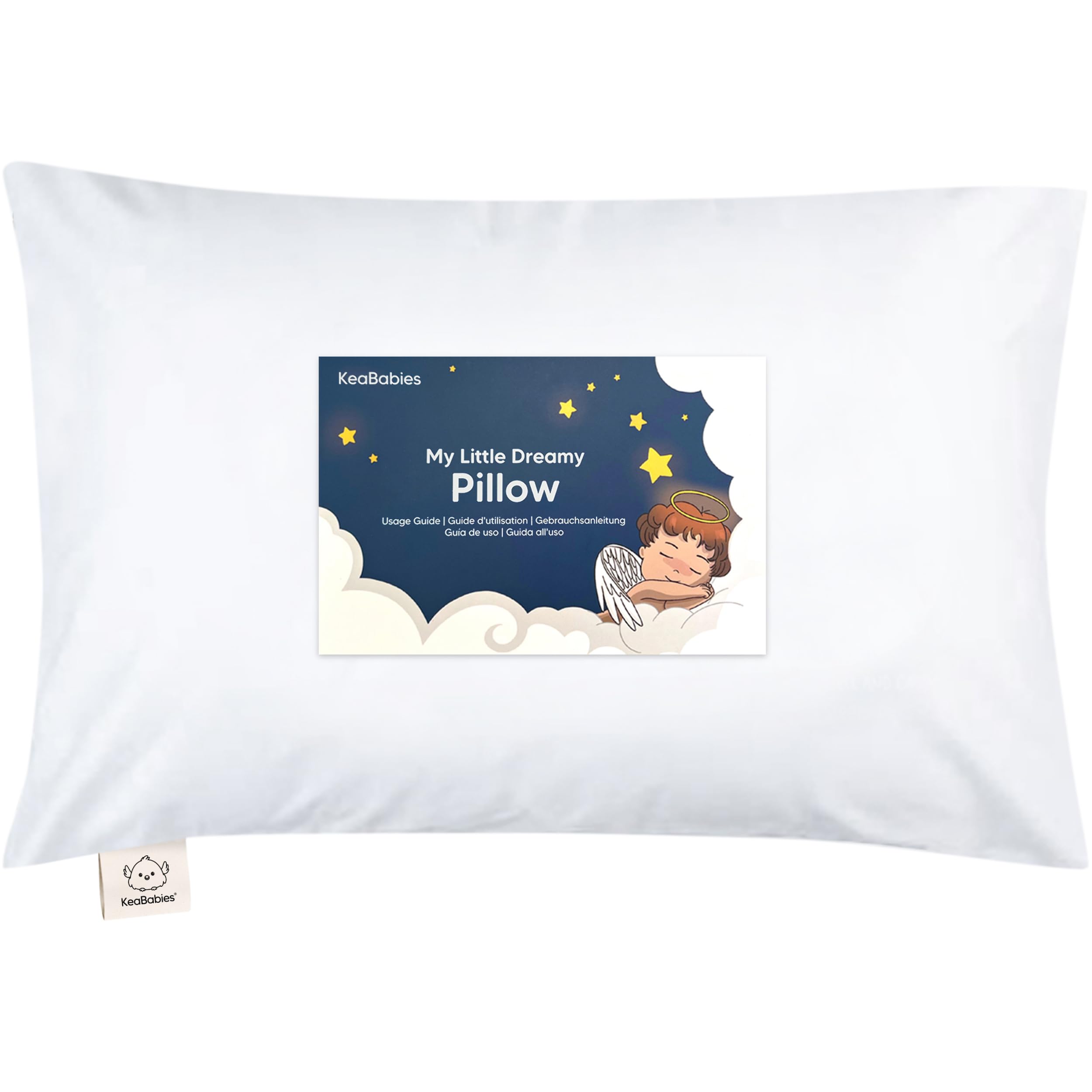 Toddler Pillow with Pillowcase, 13x18 My Little Dreamy Pillow (Soft White) | Kid