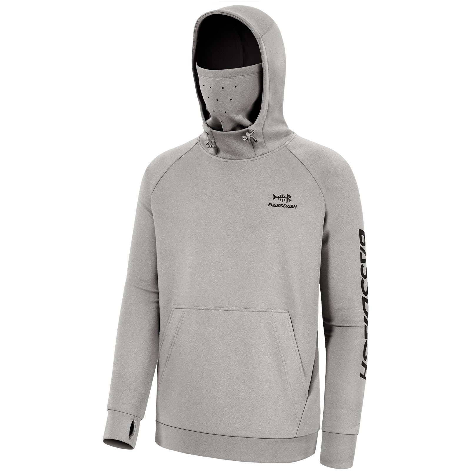 Bassdash Men’s Fishing Fleece Hoodie with Neck Gaiter Water Resistant Performanc