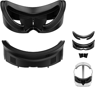 AMVR Face Cover for Pico 4/Pico 4 Ultra, Resilient Vent Leather Face Pad Replacement Soft Facial Cushion Interface Bracket Set Washable Lightproof Comfortable VR Accessories（Black, 3-in-1）