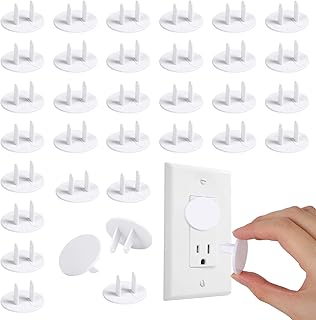 Rindion 65 Pack Outlet Plug Covers, White Baby Proof Outlet Covers, Plastic Electrical Socket Covers for Outlets, Easy Installation, Durable and Steady Wall Plug Covers for Home and Office