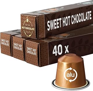 Creamy Hot Chocolate Pods for Nespresso Original Line Machines | 40 Alu Capsules Compatible Only with Nespresso Original Machine | Cozy Treat for Kids | Café Mocha, Hot Cocoa, Sweet Addition to Coffee