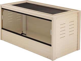 New Age Pet® ECOFLEX® 48" Mojave Reptile Enclosure, Large, Maple | Reptile enclosure for snakes, tortoises & lizards; sliding glass doors, mesh top; tool-free assembly