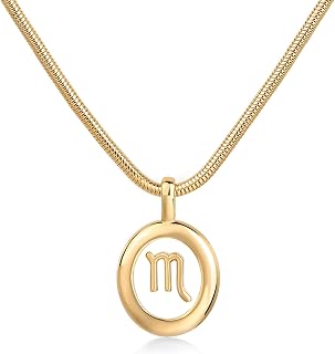 PAVOI 14K Gold Plated Unique Floating Zodiac Pendant Necklace for Women