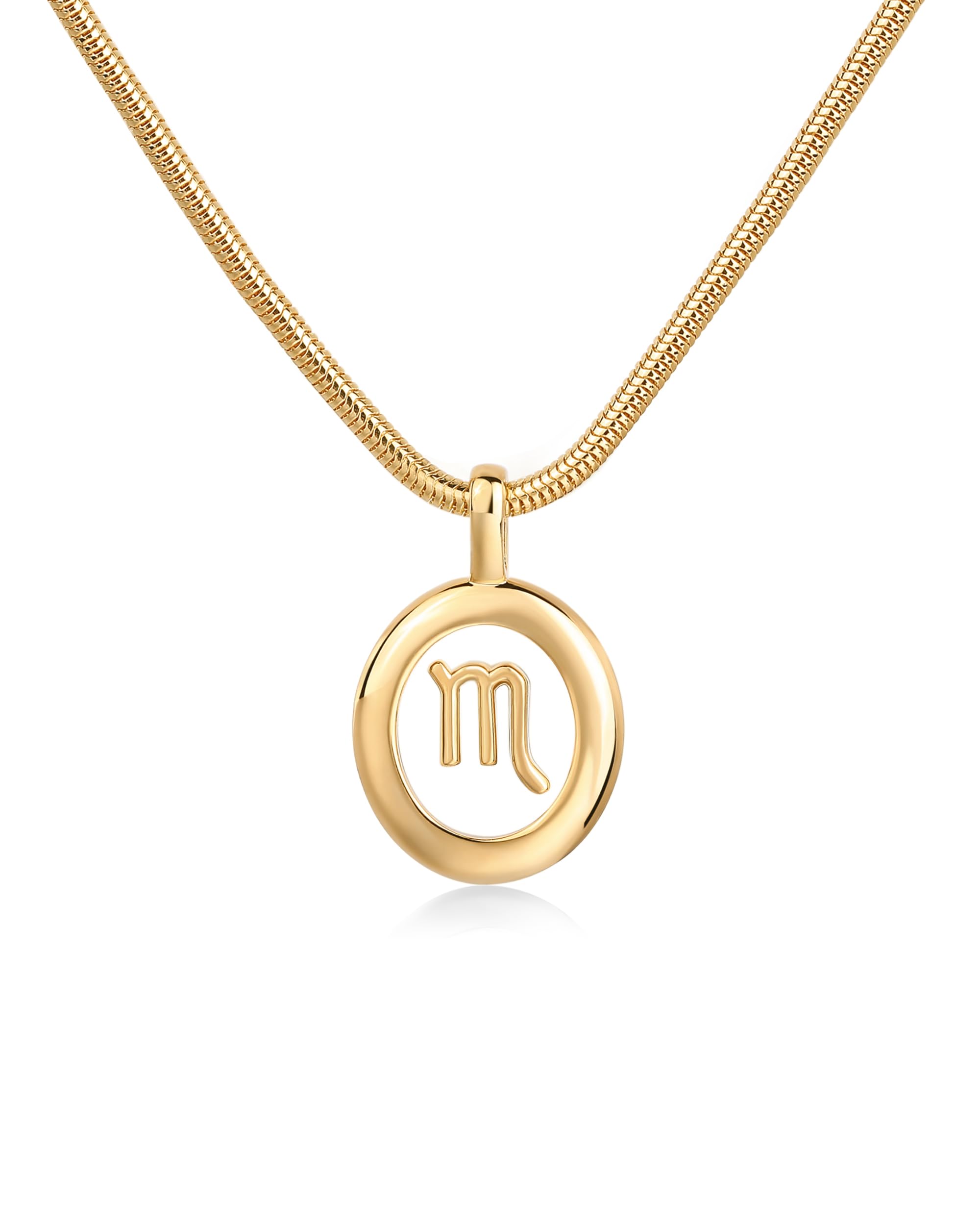 PAVOI 14K Gold Plated Unique Floating Zodiac Pendant Necklace for Women