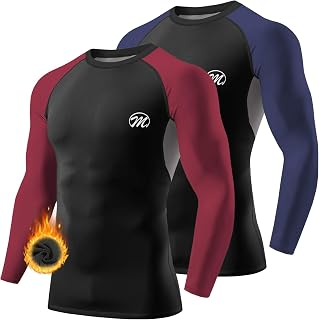 MEETWEE Men's Thermal Shirt, Long Sleeve Compression Shirt Underwear Sport Baselayer Running Fitness