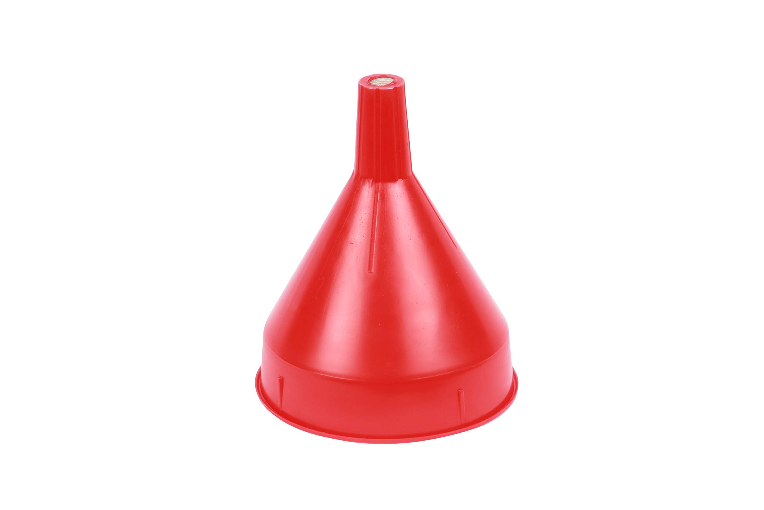WirthCo 32002 Red Safety Funnel with Screen/Strainer Funnel for Oil, Fuel, Gas, 