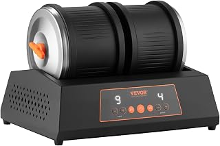 VEVOR Rock Tumbler 8 lbs Double Barrel 4 Speed Settings Rock Polishing Kit | For Adults Beginners and Hobbyists, 9-Day Polishing Timer, Double Barrel, Large Capacity, Rock Polisher Kit with Adapter