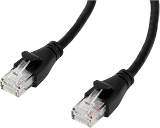 Amazon Basics RJ45 Cat-6 Ethernet Patch Internet Cable, 1Gbps Transfer Speed, Gold-Plated Connectors, 50 Foot, for PC, TV, Tablet, Router, Printer, Black