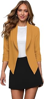 Hybrid & Company Ruched Sleeve Blazer