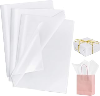 BEISHIDA 100 Sheets White Tissue Paper Bulk for Gift Wrapping and Gift Bags | 14 x 20 Inch for Crafts Gift Wrap for Birthday Wedding Graduation Halloween Christmas Holiday Decorative