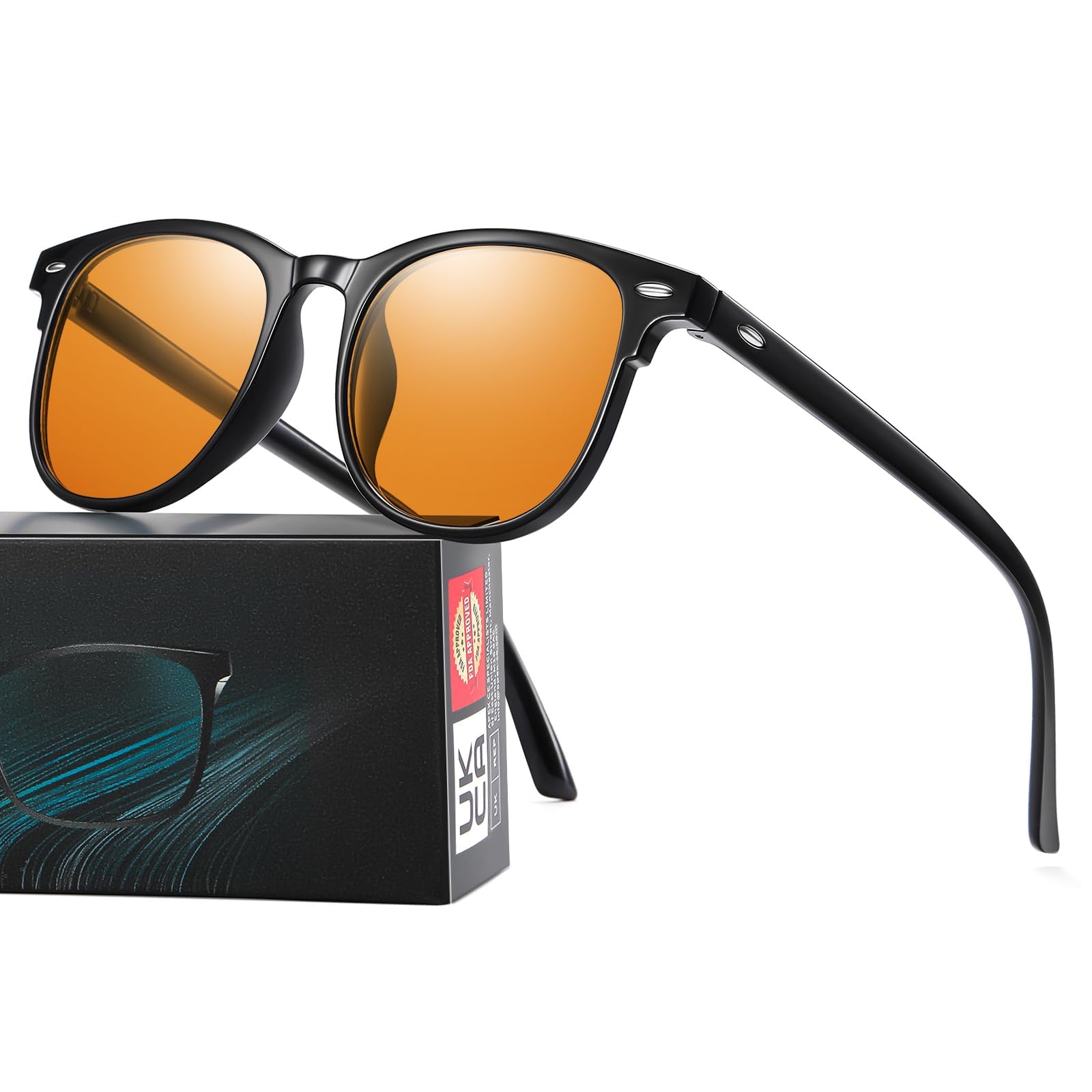 Okany Blue Light Glasses for Women & Men, Round Amber Gaming Glasses