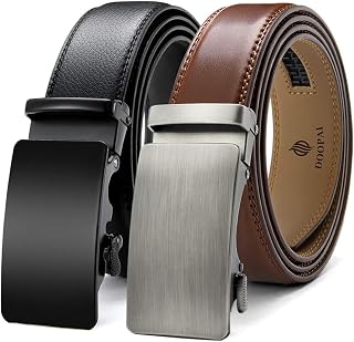 DOOPAI Men's Adjustable Belt Ratchet Belt Dress 1 3/8 Inch Genuine Leather Designer Belt Size Can Be Cut to Length with Gift Box