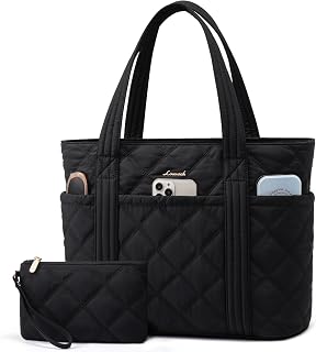 LOVEVOOK Shoulder Bag for Women, Puff Work Bag, Travel Shoulder Bag with Zipper for Teacher Nurse Gym