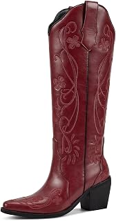wetkiss Knee High Cowboy Boots for Women, Stable and Comfortable