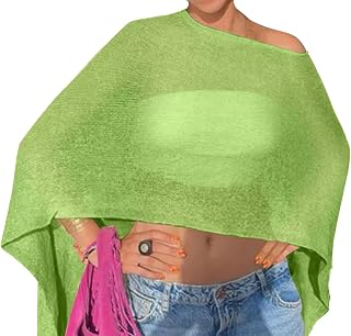 Women Poncho Shawl Top Beach Cover Up 3XS-6XL