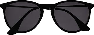 OPULIZE Jet Reading Sunglasses Stylish Large Designer Frame Scratch Resistant Tinted Lens UV400 Protection Black Rubberized Silver Arms Black Tips Mens Womens S96-1 +3.00