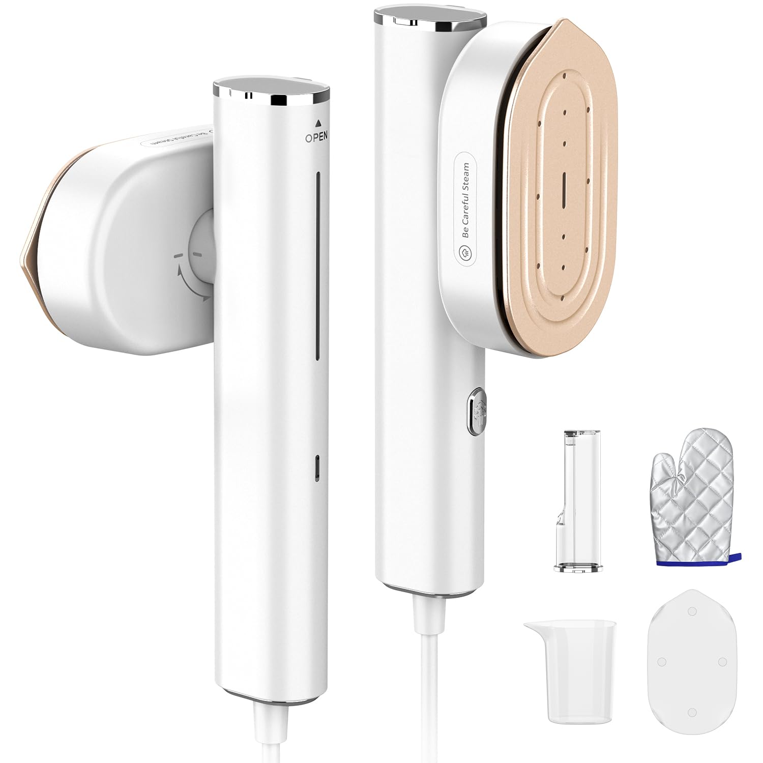 Hulmay Steamer Clothes, 1200W Portable Handheld Travel Steamer White | 2-in-1 St