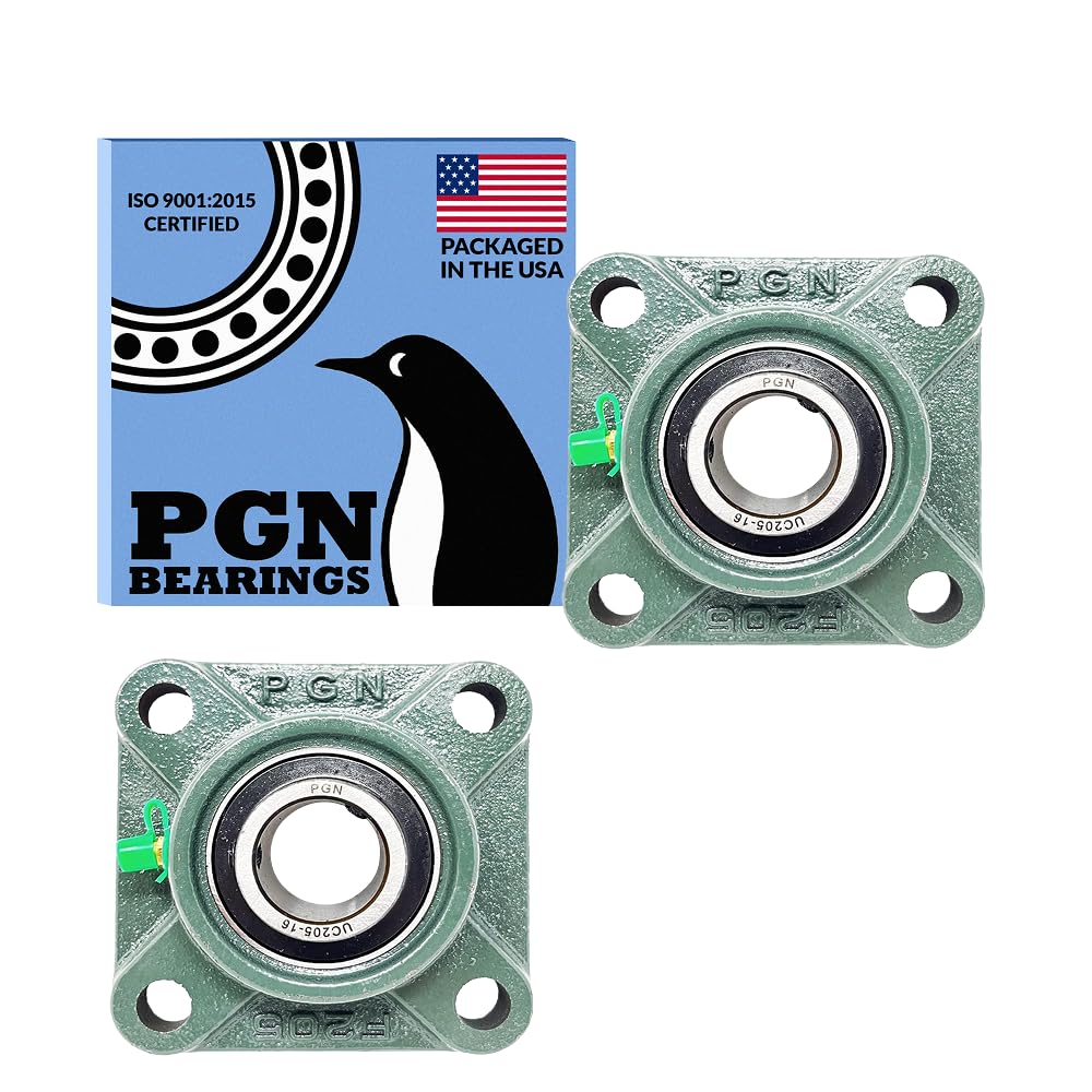 PGN UCF205-16 (2 Pack) Square Flange Bearing 1" Bore | Self aligning design, Cas