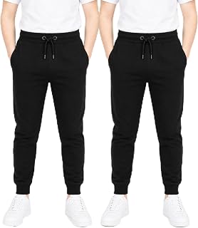 GW CLASSY OUTFIT 2 Pack Girls Boys Jogging Trouser Kids Unisex Fleece Tracksuit Bottom PE & School Uniform Joggers Activewear Trousers