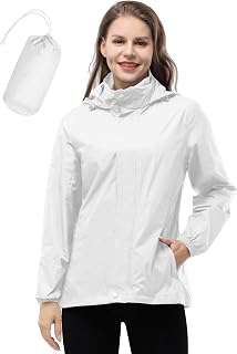33,000ft Women's Compact Rain Jacket Lightweight Waterproof Rain Jacket with Hood Windproof Cycling Jacket