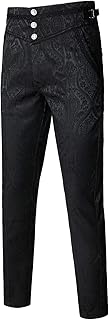 VATPAVE Mens Gothic Pants Cosplay Costume Steampunk Victorian Pants | Vampire, Renaissance, Pirate, Medieval, Viking, Halloween, Prom, Homecoming, Dance, Party, Weddings, Stage, High Waisted