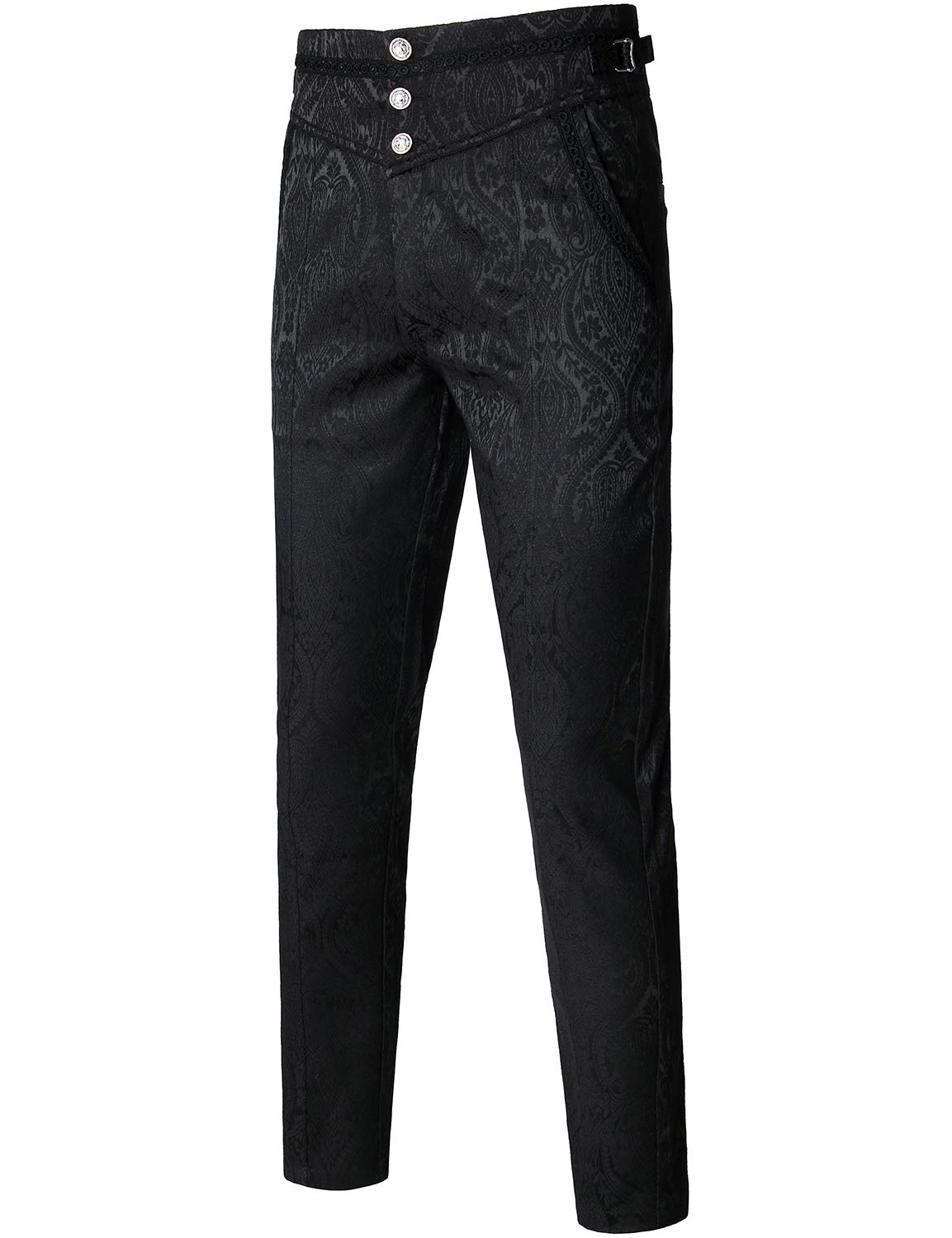 VATPAVE Mens Gothic Pants Cosplay Costume Steampunk Victorian Pants | Vampire, R